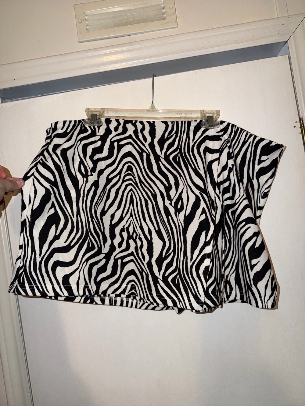 SHEIN Black & White Zebra Print Mini Skirt